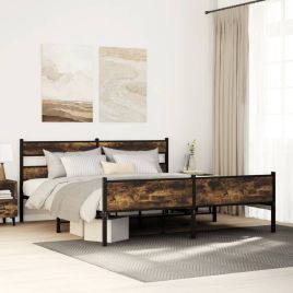 Metal Bedframe Smoked Oak 193x203cm