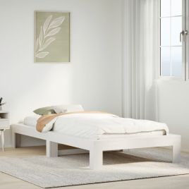Bedframe White 90x200cm Solid Wood Pine