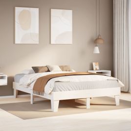 Bedframe White 140x190cm Solid Wood Pine