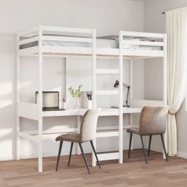 Loft Bedframe White 75x190cm Solid Wood Pine