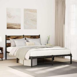Metal Bedframe Smoked Oak 140x190cm