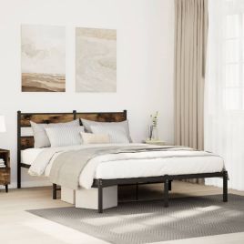 Metal Bedframe Smoked Oak 140x200cm