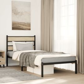 Metal Bedframe Sonoma Oak 75x190cm Small Single