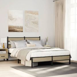 Bedframe Sonoma Oak 137x190cm Engineered Wood