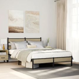 Bedframe Sonoma Oak 140x190cm Engineered Wood