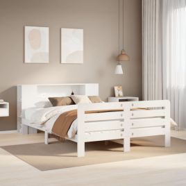 Bedframe White 150x200cm King Size Solid Wood Pine
