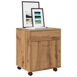 Rolling Cabinet Artisan Oak 45x38x54 cm Engineered Wood