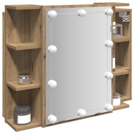 Mirror Cabinet with LED Artisan Oak 70x16.5x60 cm