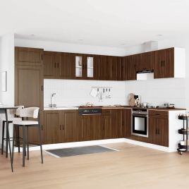 Sink Base Cabinet "Porto" with Sink Brown Oak 80x46x84,5 cm Engineered Wood