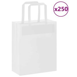 Paper Bags 250 pcs with Handles White 18x8x22 cm