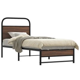 Bedframe Brown Oak 75x190cm Engineered Wood