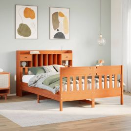 Bedframe Wax Brown 160x200cm Solid Wood Pine
