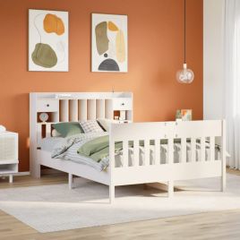 Bedframe White 140x200cm Solid Wood Pine