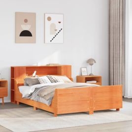 Bedframe Wax Brown 150x200cm King Size Solid Wood Pine