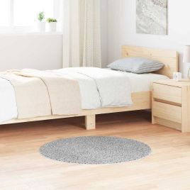 Shaggy Rug with Latex Backing Grey Diameter 90 cm