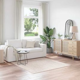 Shaggy Rug High Pile Cream 160x160 cm PP
