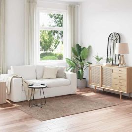 Shaggy Rug with Latex Backing Brown 140x200 cm