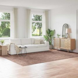 Shaggy Rug with Latex Backing Brown 240x340 cm