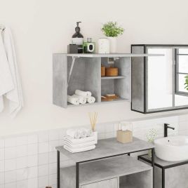 Bathroom Wall Cabinet Concrete Grey 60x25x40 cm Engineered Wood