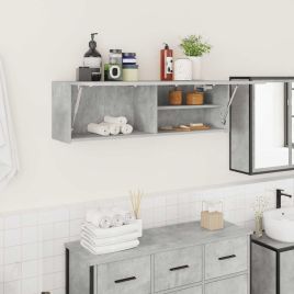 Bathroom Wall Cabinet Concrete Grey 100x25x30 cm Engineered Wood
