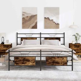 Metal Bedframe Smoked Oak 183x213cm