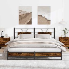 Metal Bedframe Smoked Oak 180x200cm Super King