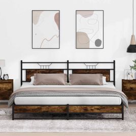 Metal Bedframe Smoked Oak 200x200cm
