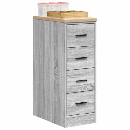 Garage Storage Cabinet Grey Sonoma 30x51x85 cm Solid Wood Pine