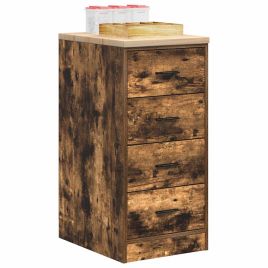 Garage Storage Cabinet Smoked Oak 40x51x85 cm Solid Wood Pine