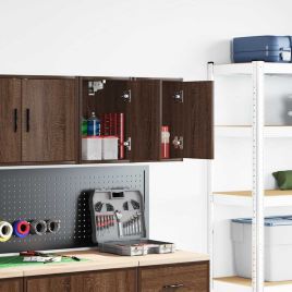 Garage Wall Cabinets 2 pcs Brown Oak Engineered Wood