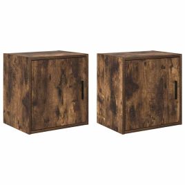 Garage Wall Cabinets 2 pcs Smoked Oak Engineered Wood