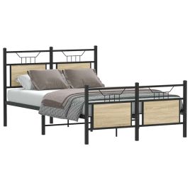 Bedframe Sonoma Oak 120x190cm Small Double Engineered Wood