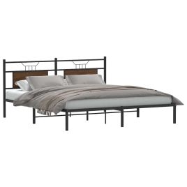 Bedframe Brown Oak 183x203cm Engineered Wood