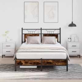 Bedframe Smoked Oak 120x200cm Engineered Wood