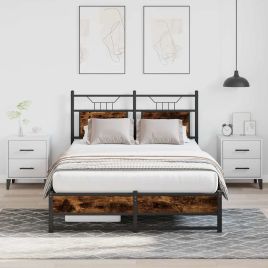 Bedframe Smoked Oak 120x190cm Small Double Engineered Wood