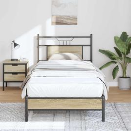 Bedframe Sonoma Oak 75x190cm Small Single Engineered Wood