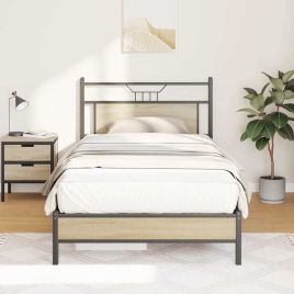 Bedframe Sonoma Oak 100x200cm Engineered Wood