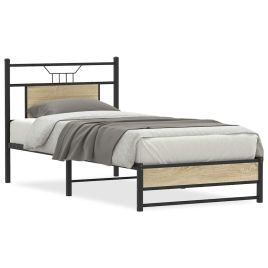 Bedframe Sonoma Oak 90x190cm Single Engineered Wood