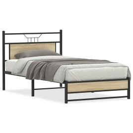 Bedframe Sonoma Oak 107x203cm Engineered Wood