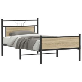Bedframe Sonoma Oak 107x203cm Engineered Wood