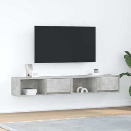 TV Cabinets 2 Pieces Concrete Grey 80x31x25.5 cm Engineered Wood