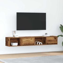 TV Cabinets 2 Pieces Old Wood 80x31x25.5 cm Engineered Wood