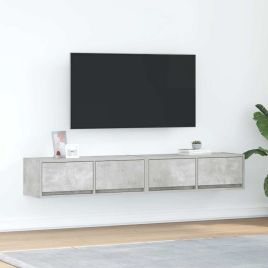TV Cabinets 2 Pieces Concrete Grey 80x31x25.5 cm Engineered Wood