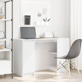 Desk White 120x42x76 cm Engineered Wood