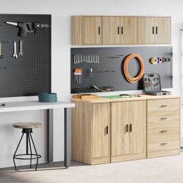Garage Cabinets 2 pcs Sonoma Oak Engineered Wood