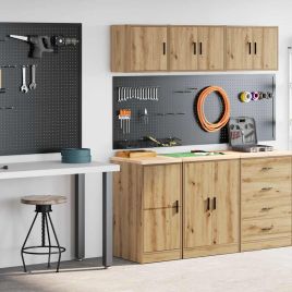 Garage Cabinets 2 pcs Artisan Oak Engineered Wood