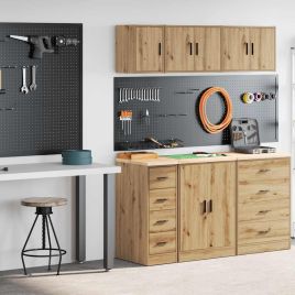 Garage Cabinets 2 pcs Artisan Oak Engineered Wood