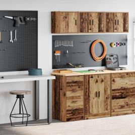 Garage Cabinets 2 pcs Old Wood Engineered Wood