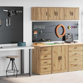 Garage Cabinets 2 pcs Artisan Oak Engineered Wood