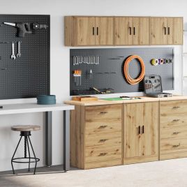 Garage Cabinets 2 pcs Artisan Oak Engineered Wood